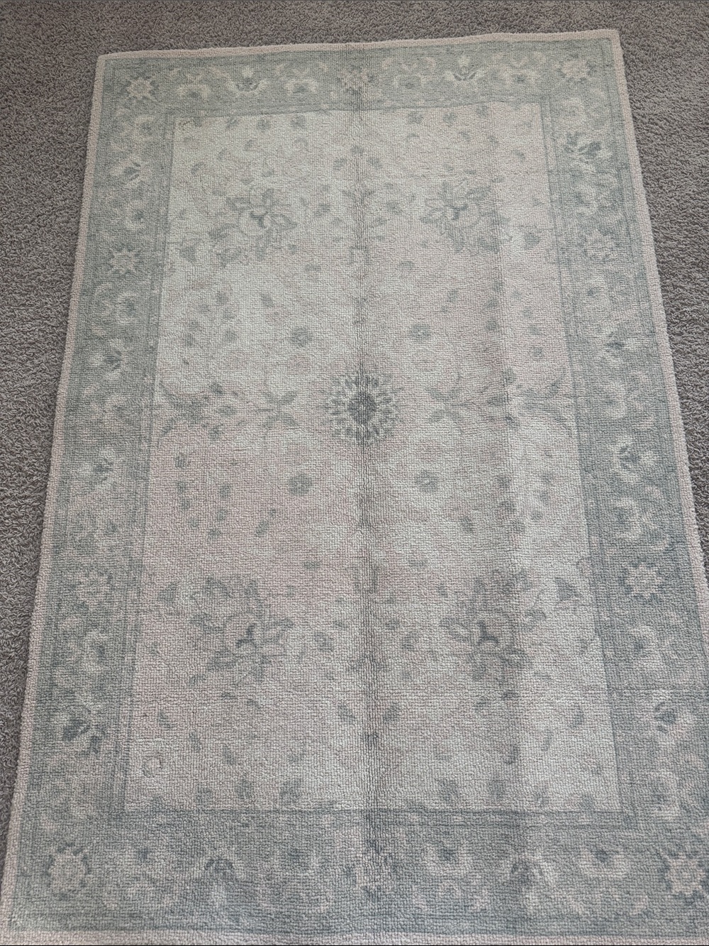 Soft Pastel Floral Area Rug in Light pink 
and Cream